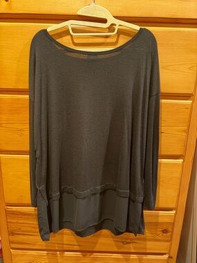 LOFT Black Layered Long-Sleeve Top